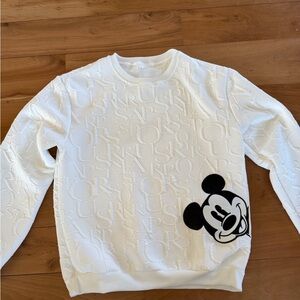 Boutique Malibu Women's Mickey Mouse Graphic Print Pullover Sweatshirt White XL